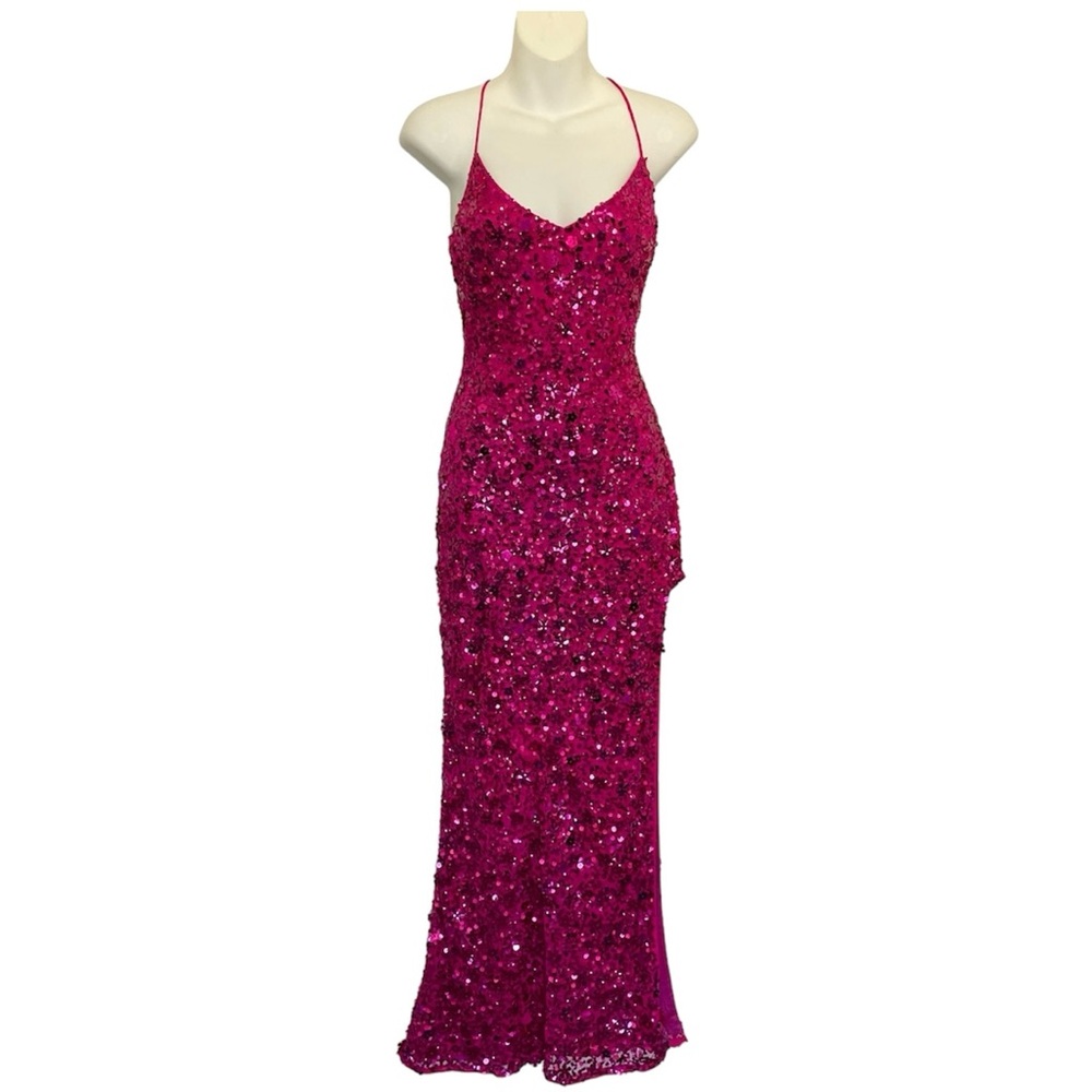 Mac Duggal Pink Sequin Maxi Dress - Picture 4 of 16
